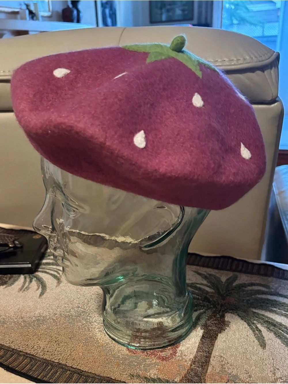 Raspberry Beret - Handmade Felted Wool French Beret Hat Made in Tasmania O/S